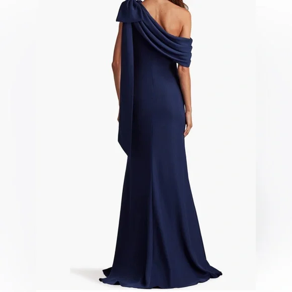 Tadashi Shoji Midnight Blue Off-Shoulder Maxi Dress - Picture 2 of 3